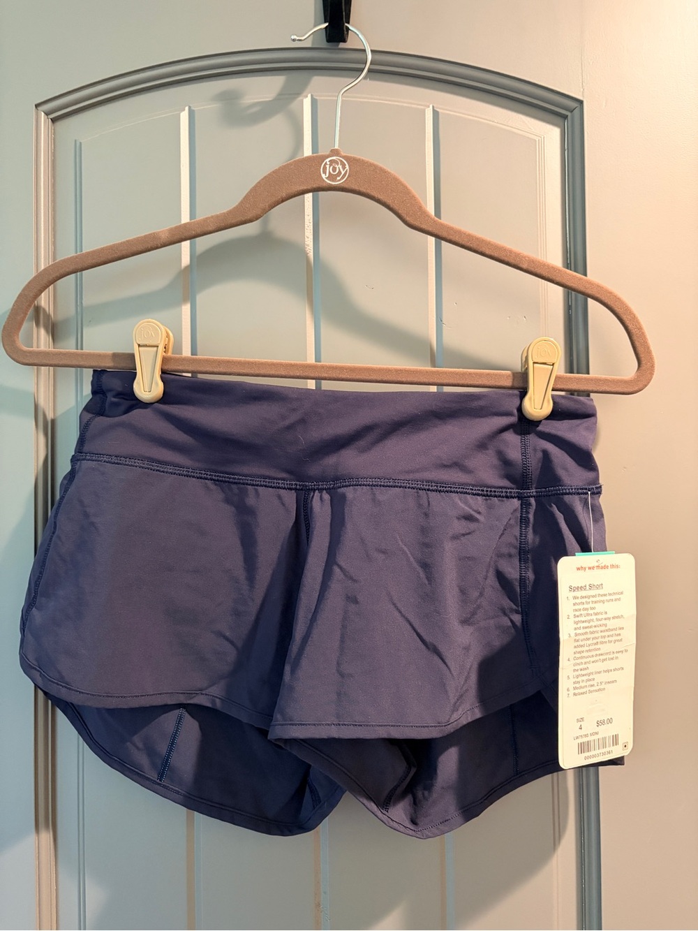 Lululemon Speed Short 2.5” Navy Running Shorts Size 4 NWT